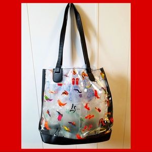 👠💕SHOE LOVERS Life Stride Shoe Print Tote Bag NEW